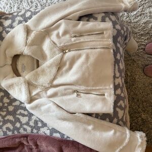BEBE white faux fur coat/jacket